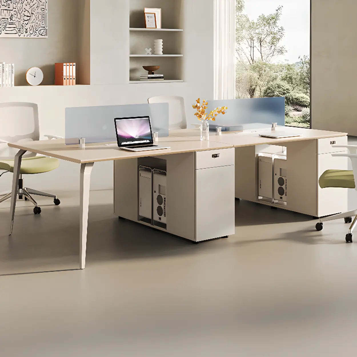 Rectangle Storage Shelf Cabinet Computer Desk — Table Only