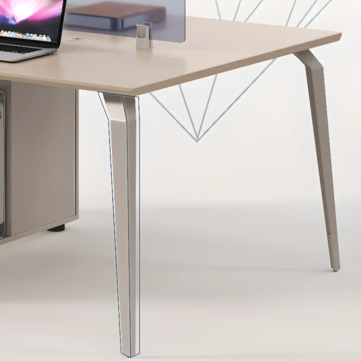 Rectangle Storage Shelf Cabinet Computer Desk — Table Only