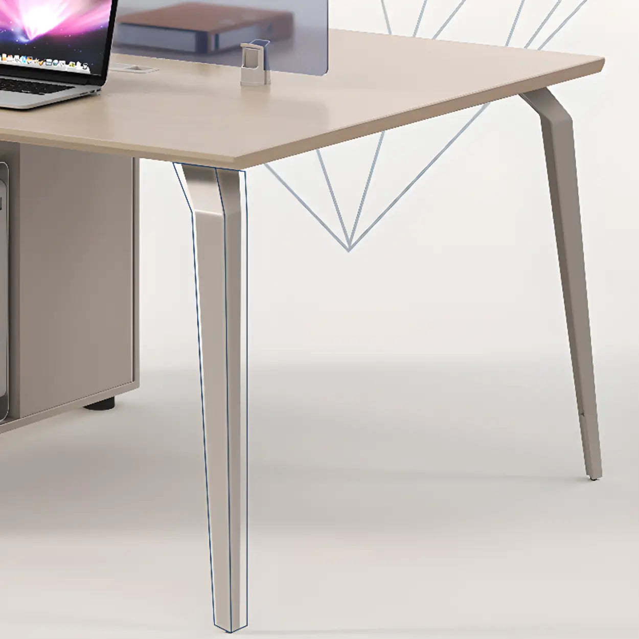 Rectangle Storage Shelf Cabinet Computer Desk — Table Only