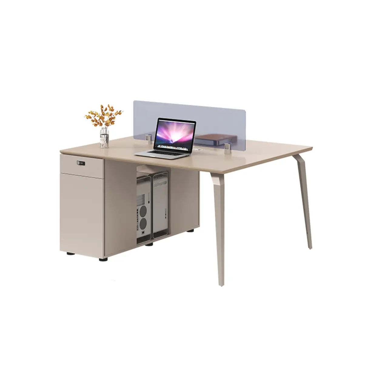 Rectangle Storage Shelf Cabinet Computer Desk — Table Only