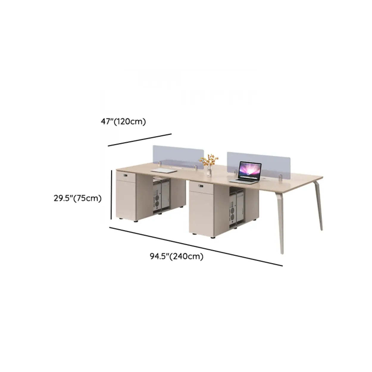 Rectangle Storage Shelf Cabinet Computer Desk