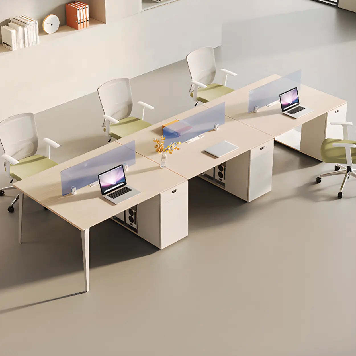 Rectangle Storage Shelf Cabinet Computer Desk — Table Only