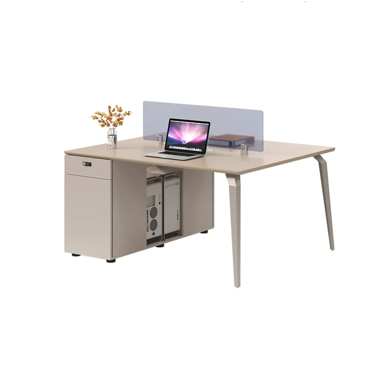 Rectangle Storage Shelf Cabinet Computer Desk — Table Only