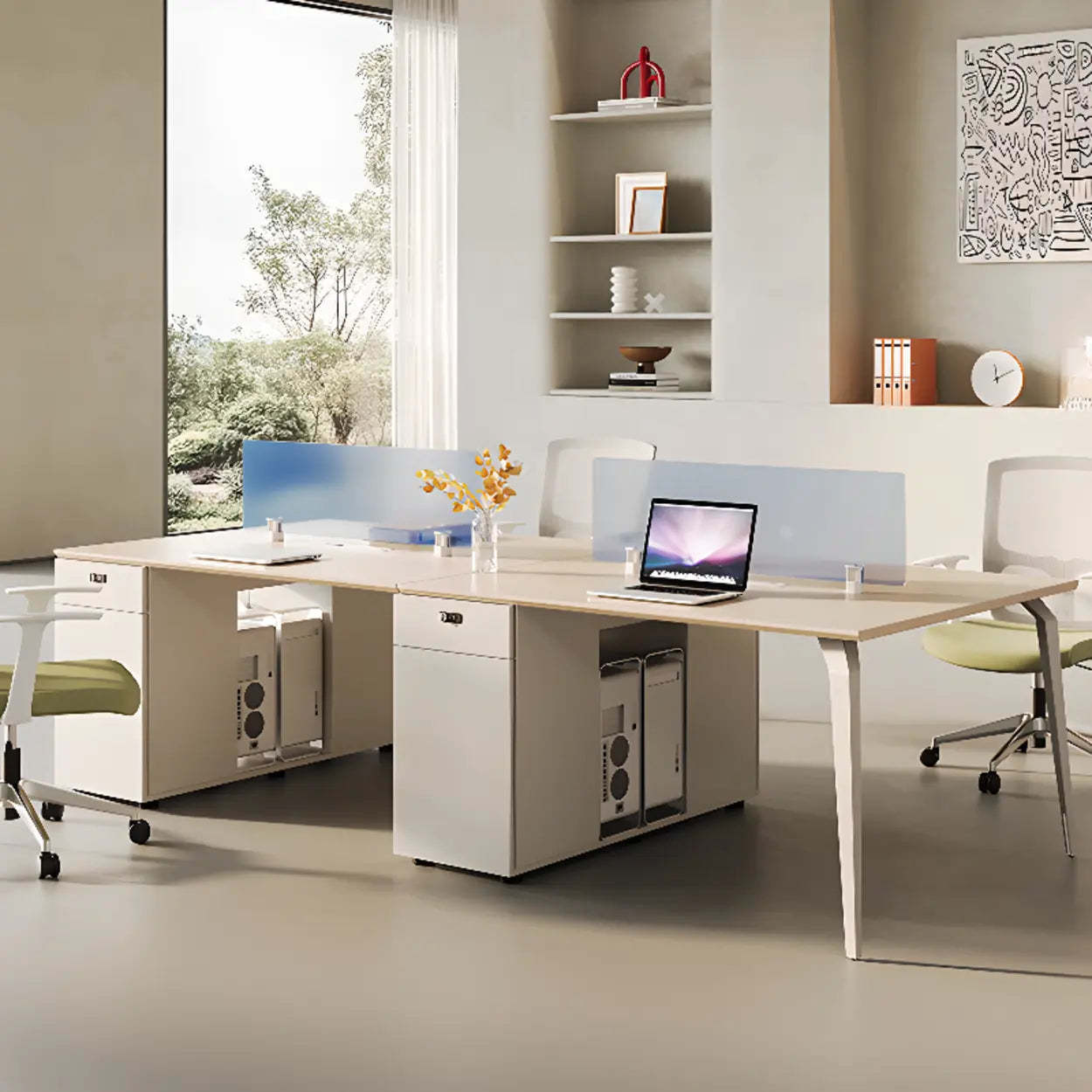 Rectangle Storage Shelf Cabinet Computer Desk — Table Only