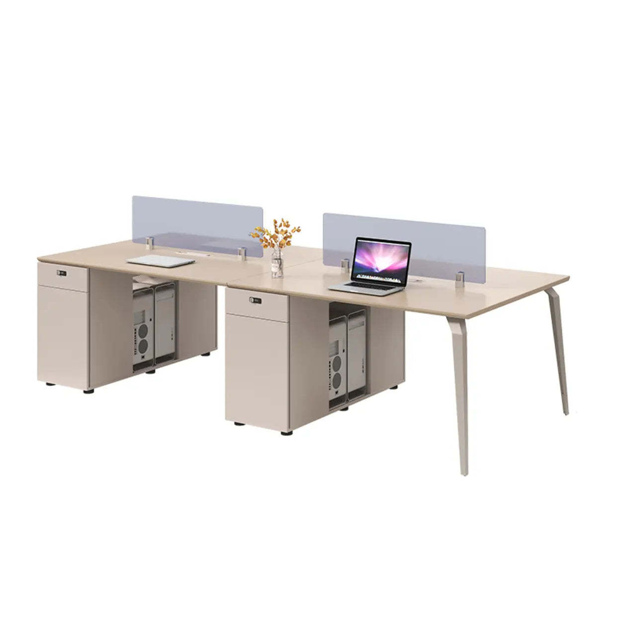 Rectangle Storage Shelf Cabinet Computer Desk — Table Only