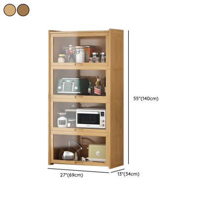 Rectangular Bamboo Kitchen Display Cabinet