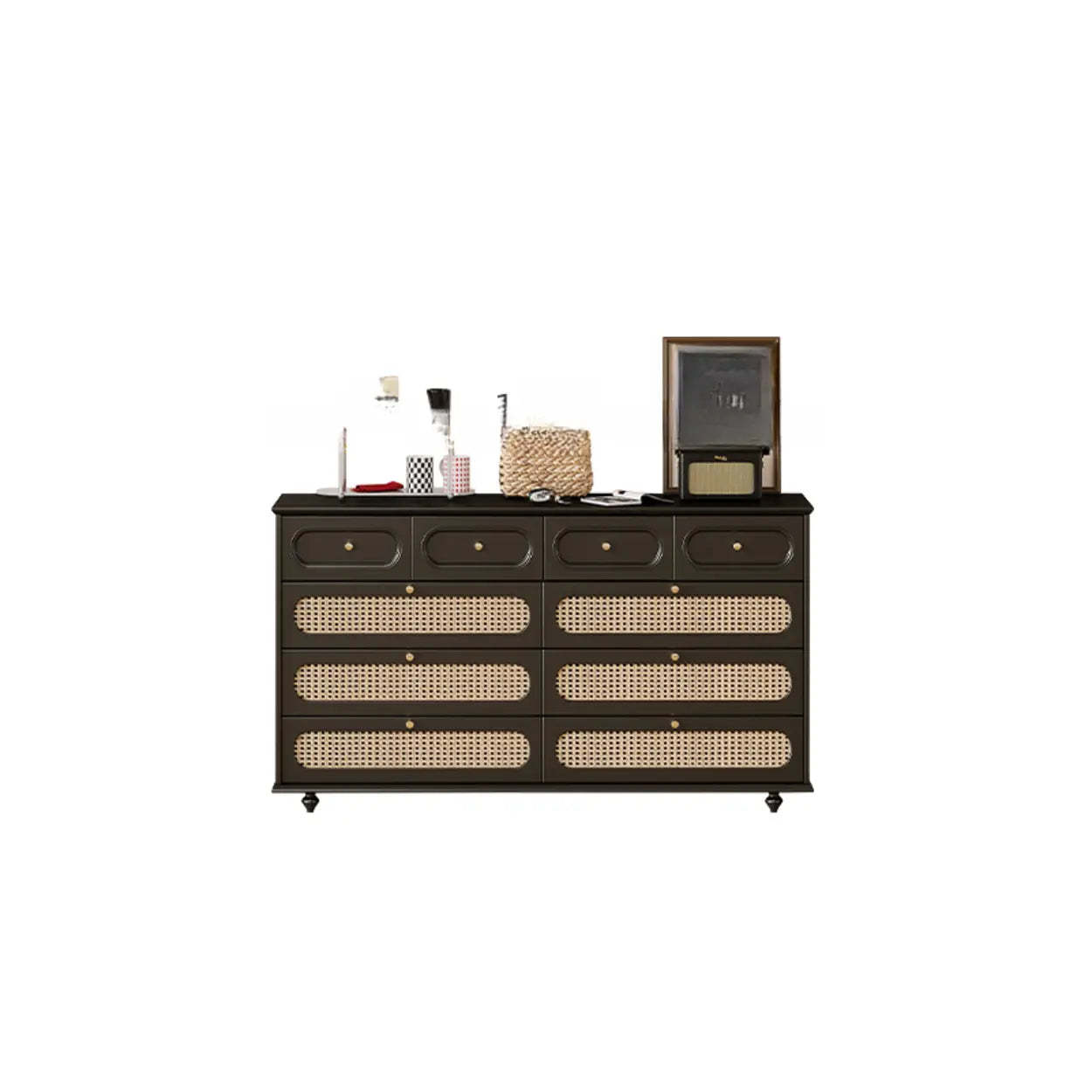 Modern home double dressers in wood — 47" L x 30" H x 16" W