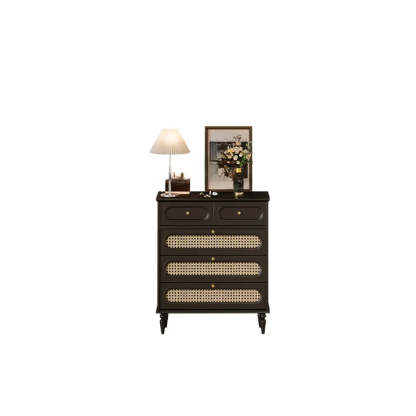 Black Wood Rectangular Double Dresser