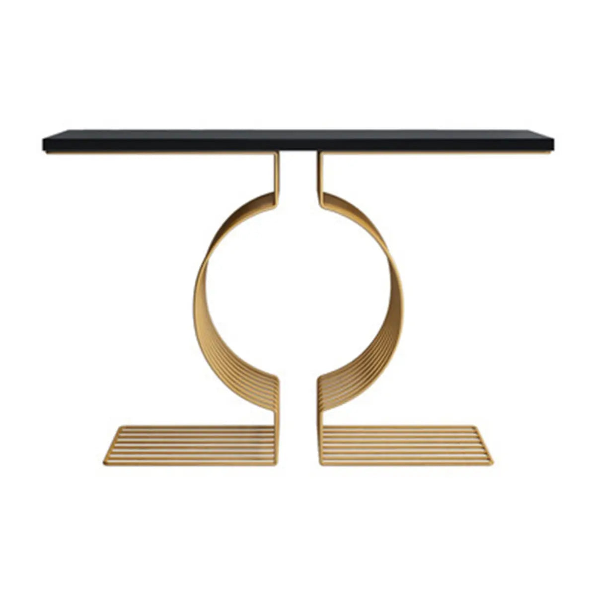 Blue Wood Geometric Entry Console Table — Blue