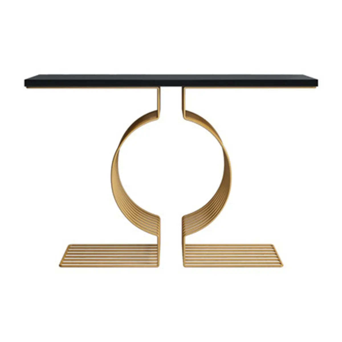 Blue Wood Geometric Entry Console Table — Blue