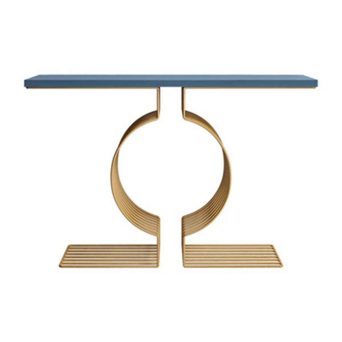 Entry geometric wood end & side tables for entryway — 39" L x 12" W x 31" H / Blue