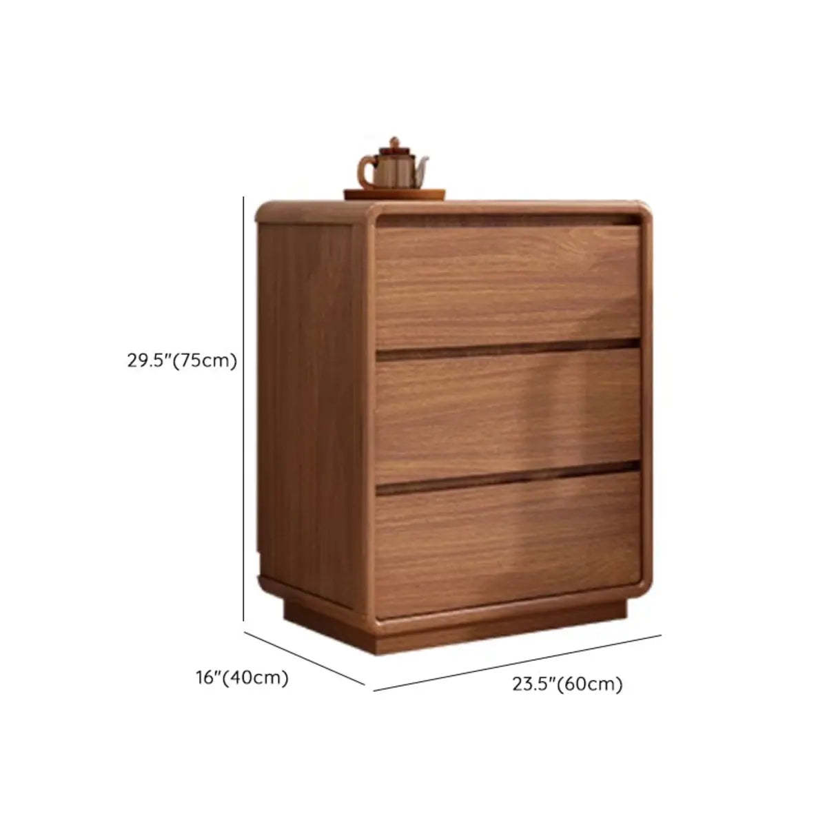 Rectangular Brown Wood Chest with Soft-Close Drawers
