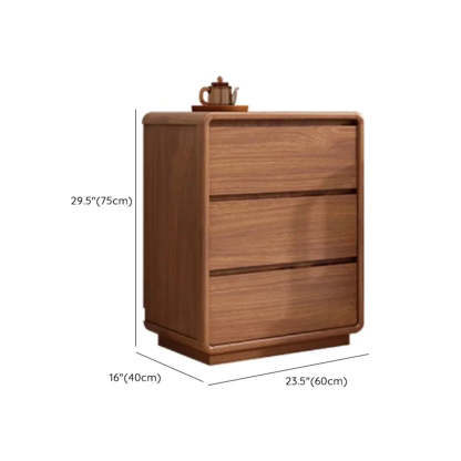 Rectangular Brown Wood Chest with Soft-Close Drawers