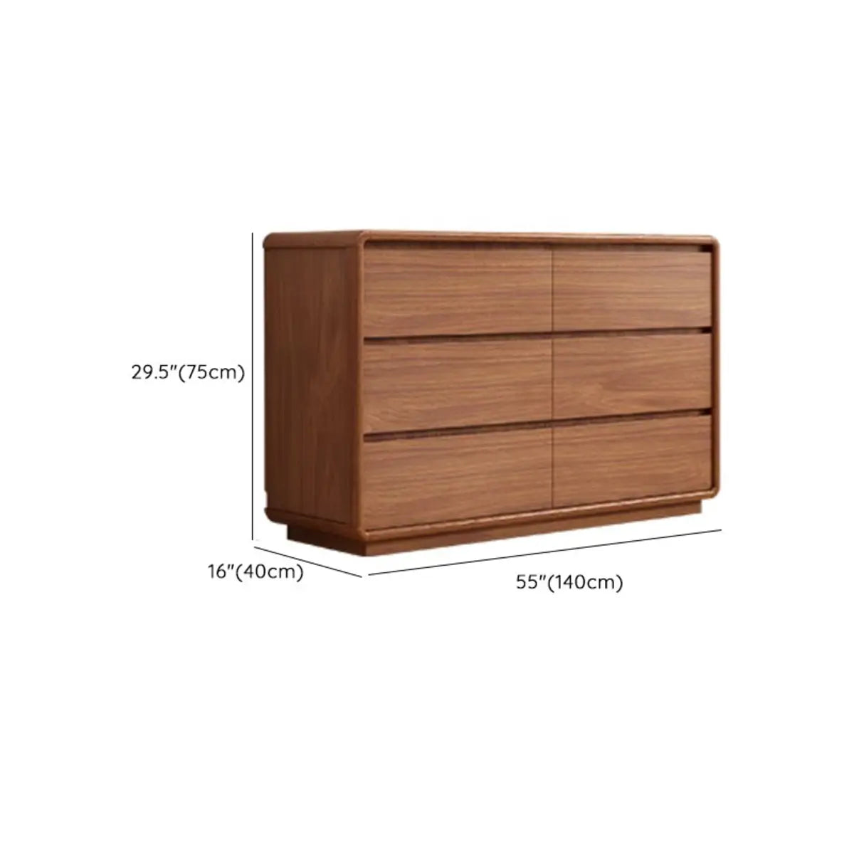 Rectangular Brown Wood Chest with Soft-Close Drawers