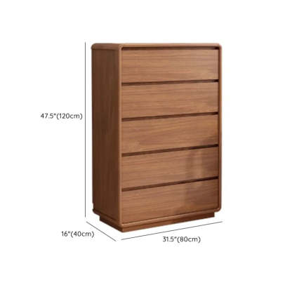 Rectangular Brown Wood Chest with Soft-Close Drawers
