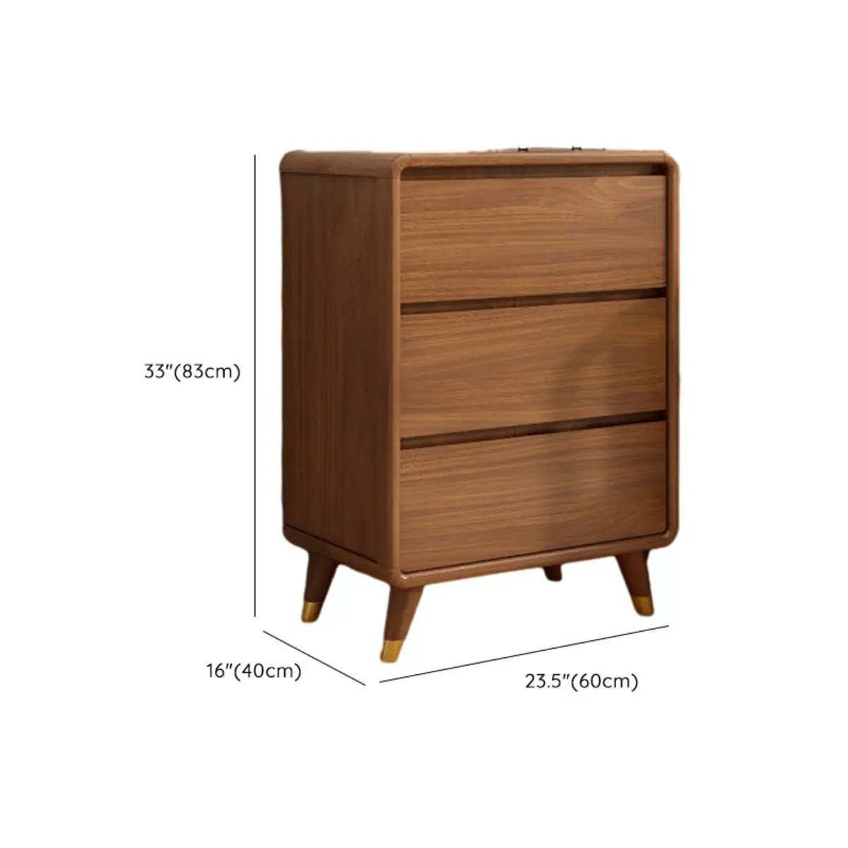 Rectangular Brown Wood Chest with Soft-Close Drawers