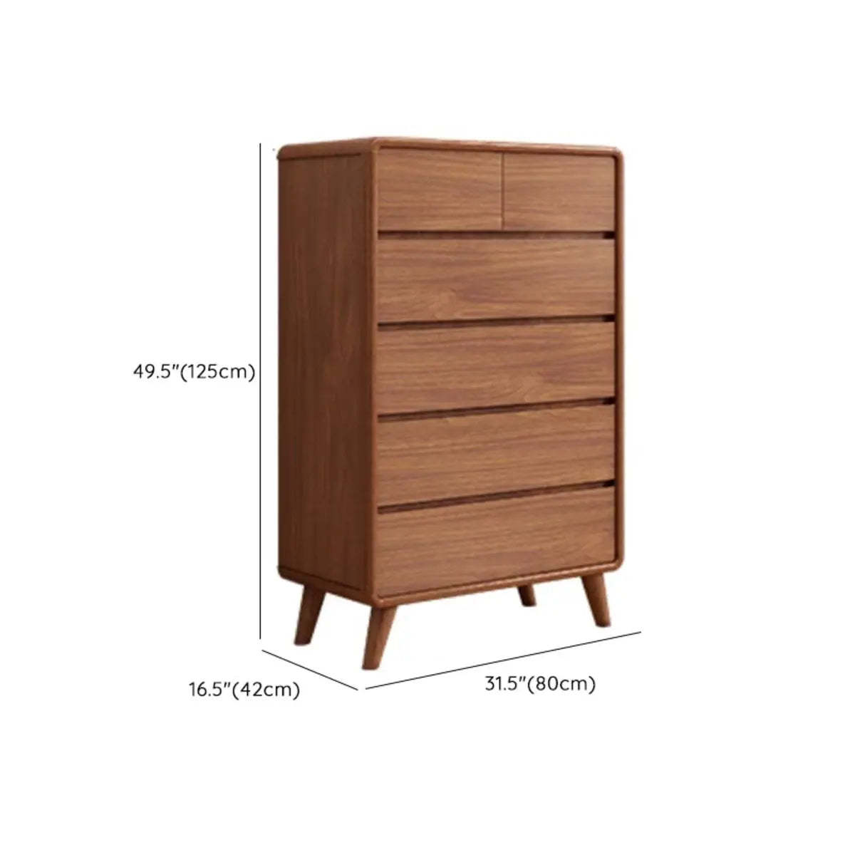Rectangular Brown Wood Chest with Soft-Close Drawers