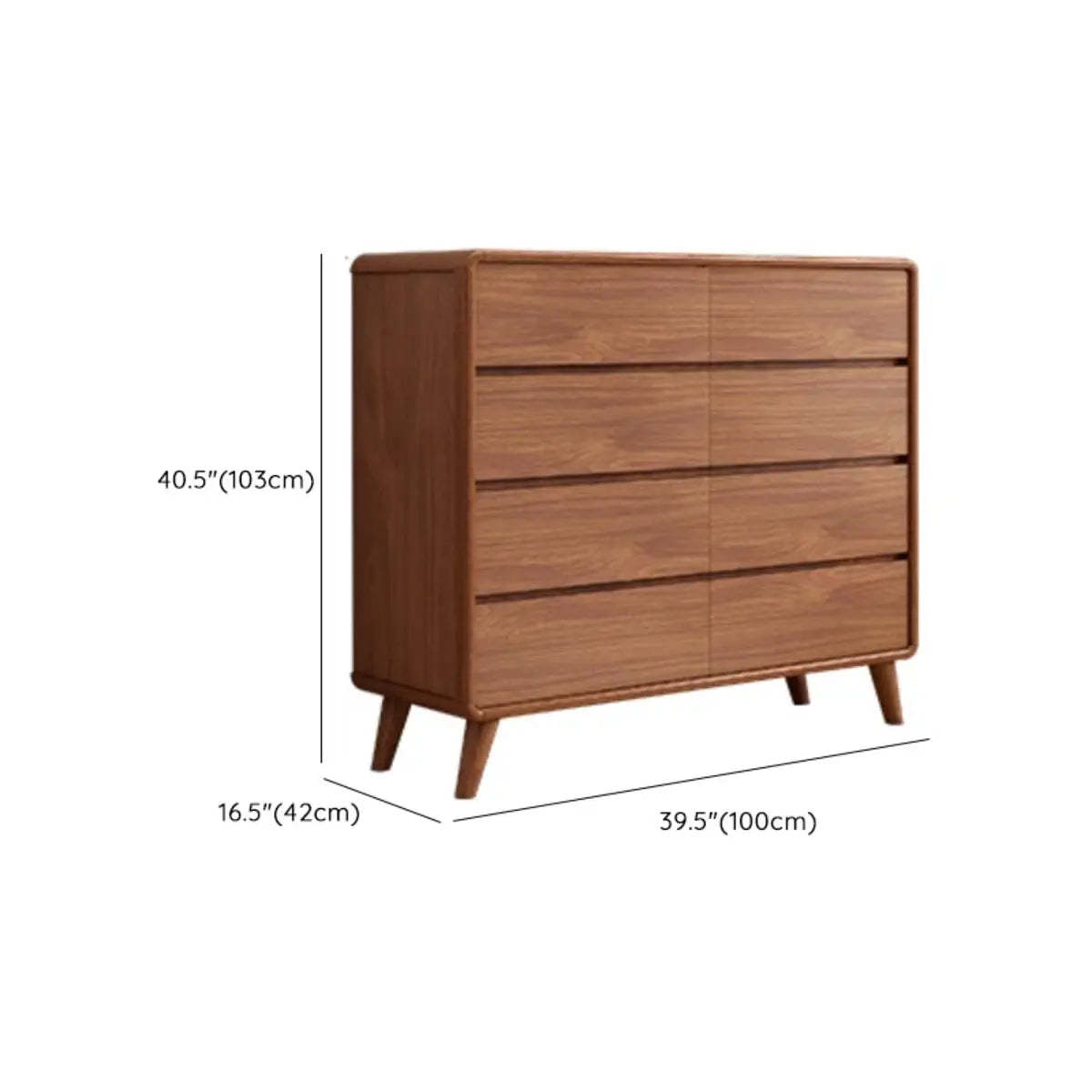 Rectangular Brown Wood Chest with Soft-Close Drawers