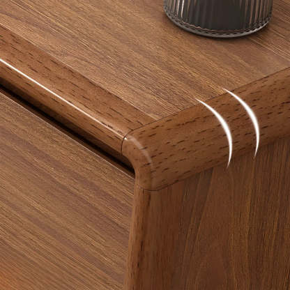 Rectangular Brown Wood Chest with Soft-Close Drawers
