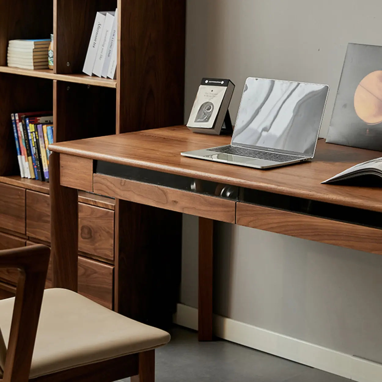 Wooden Butcher Block Rectangular Drawer Writing Desk
