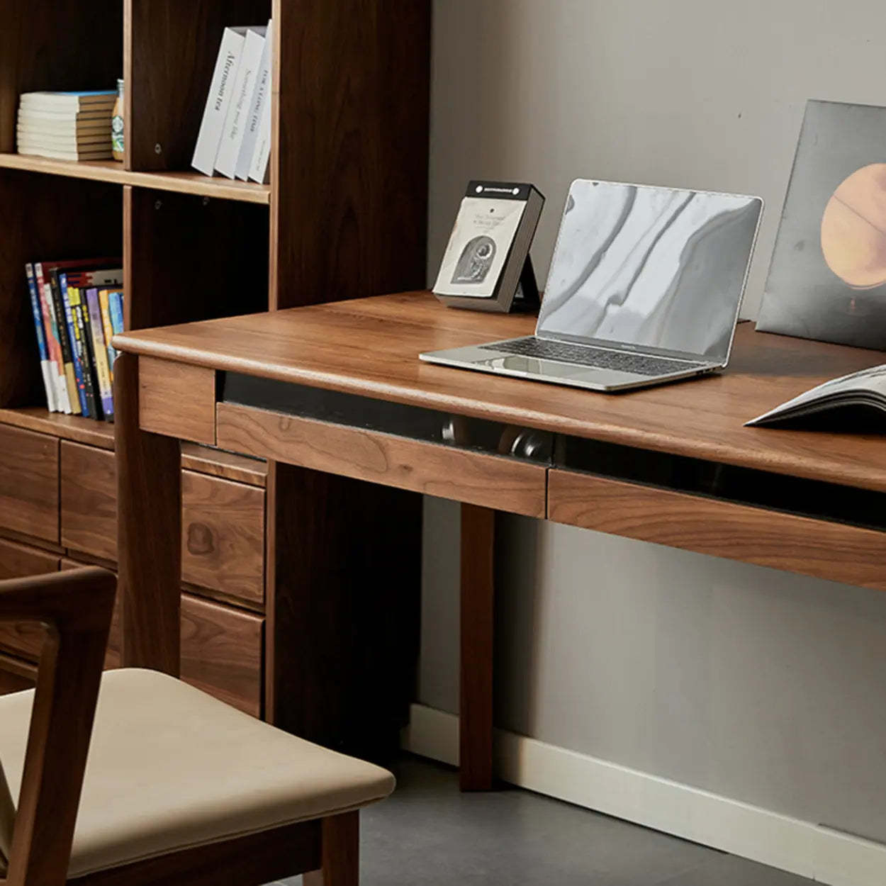 Wooden Butcher Block Rectangular Drawer Writing Desk