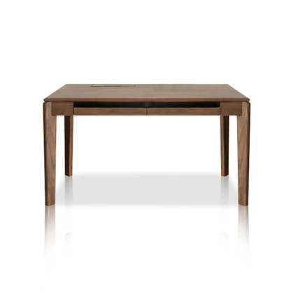 Wooden Butcher Block Rectangular Drawer Writing Desk — Nut-Brown / Table Only