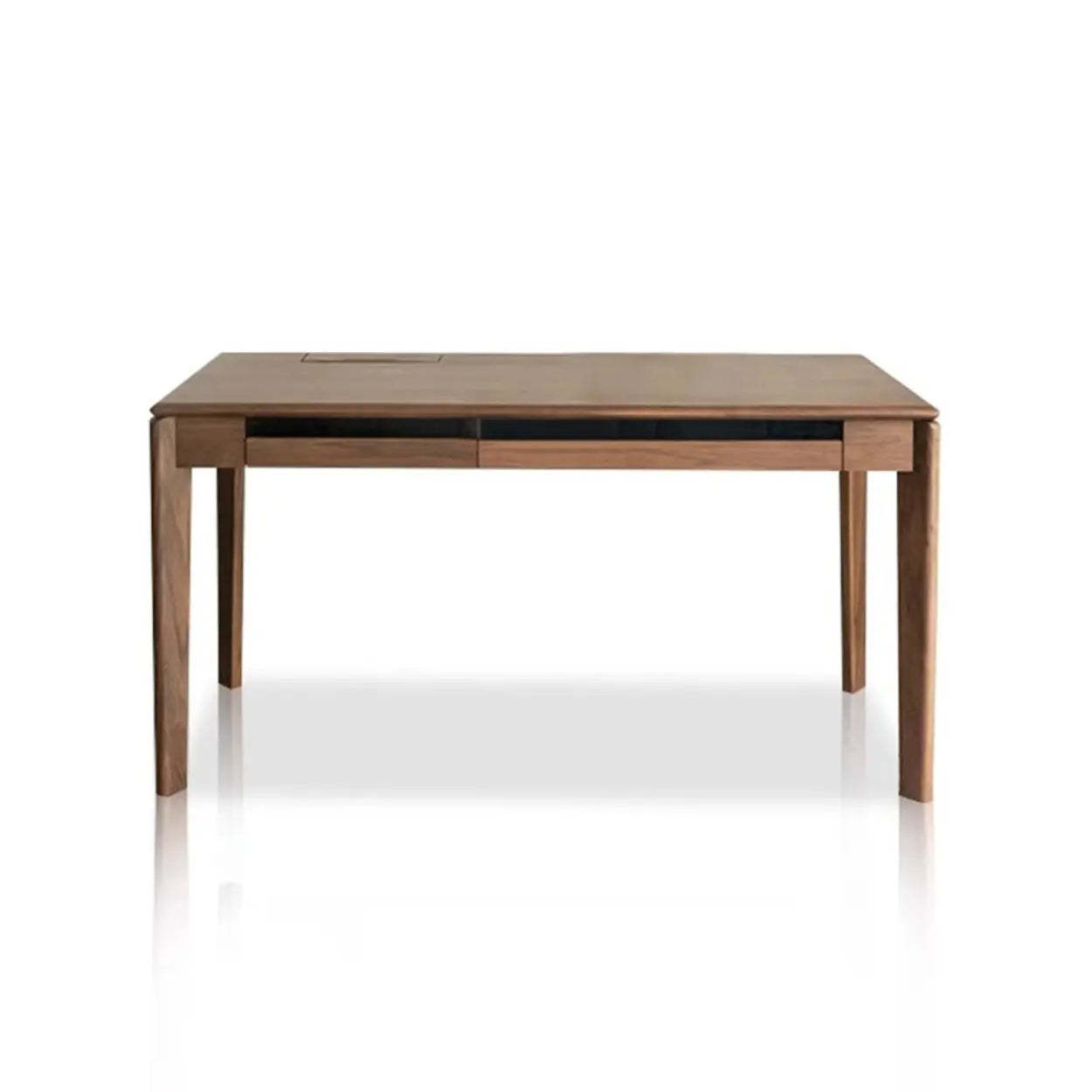 Wooden Butcher Block Rectangular Drawer Writing Desk — Nut-Brown / Table Only