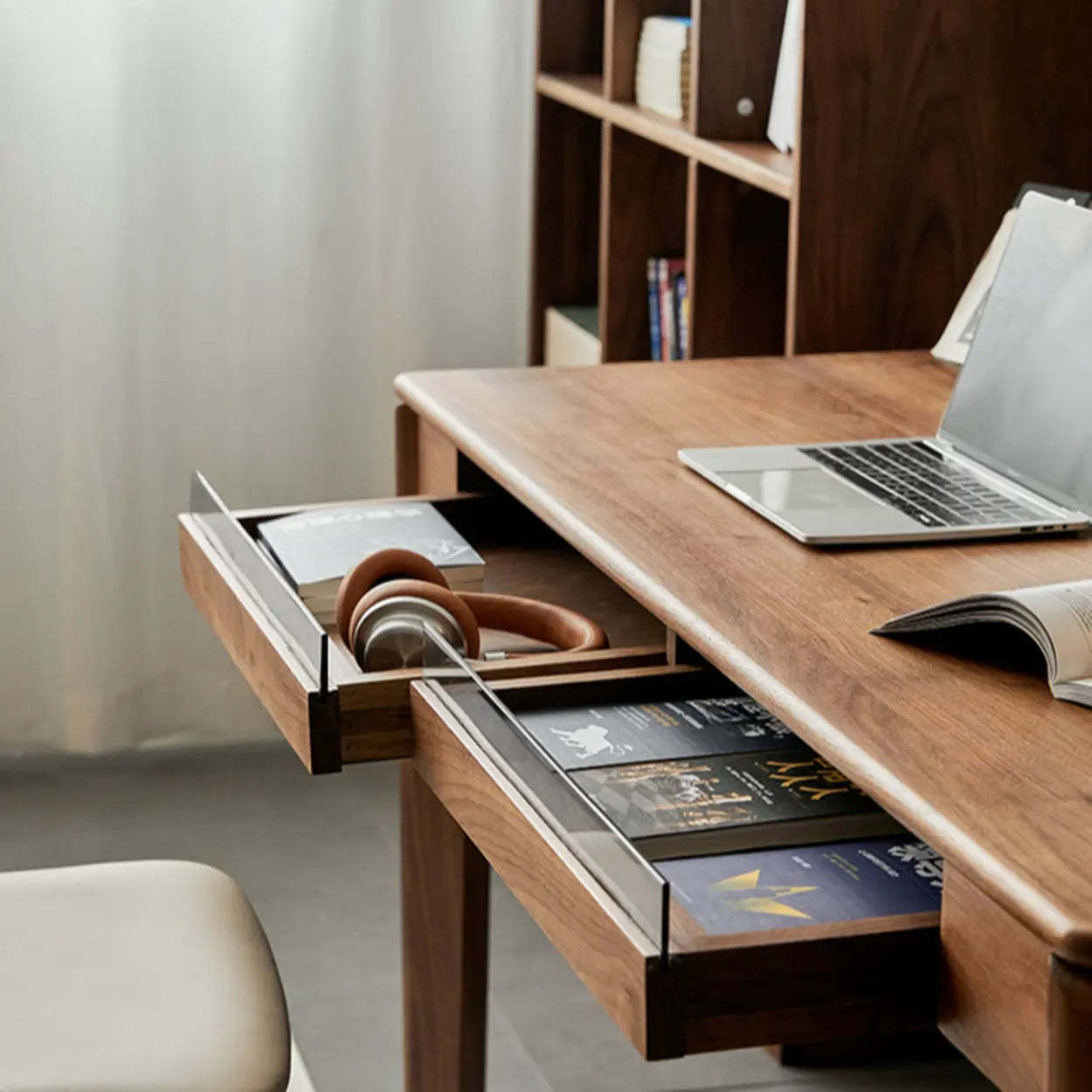Wooden Butcher Block Rectangular Drawer Writing Desk