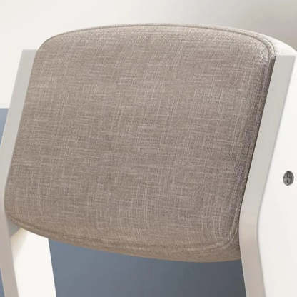 Cotton-Seat Low-Back Wood Dining Chair
