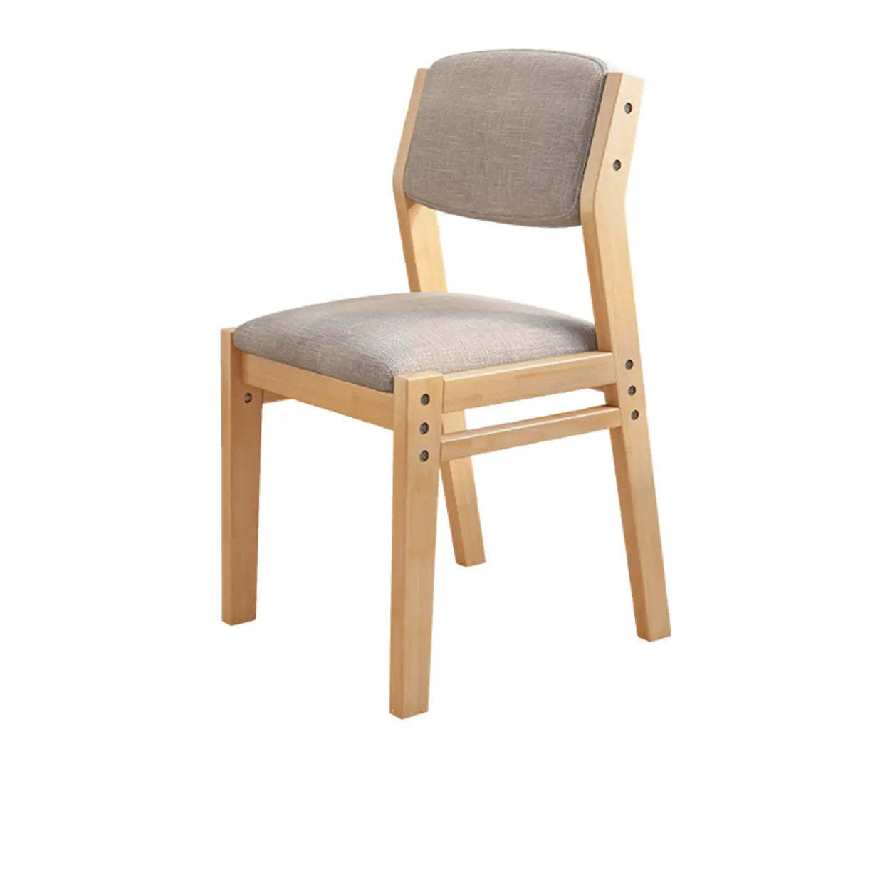 Modern cotton-seat office chairs in wood — Armless / Natural