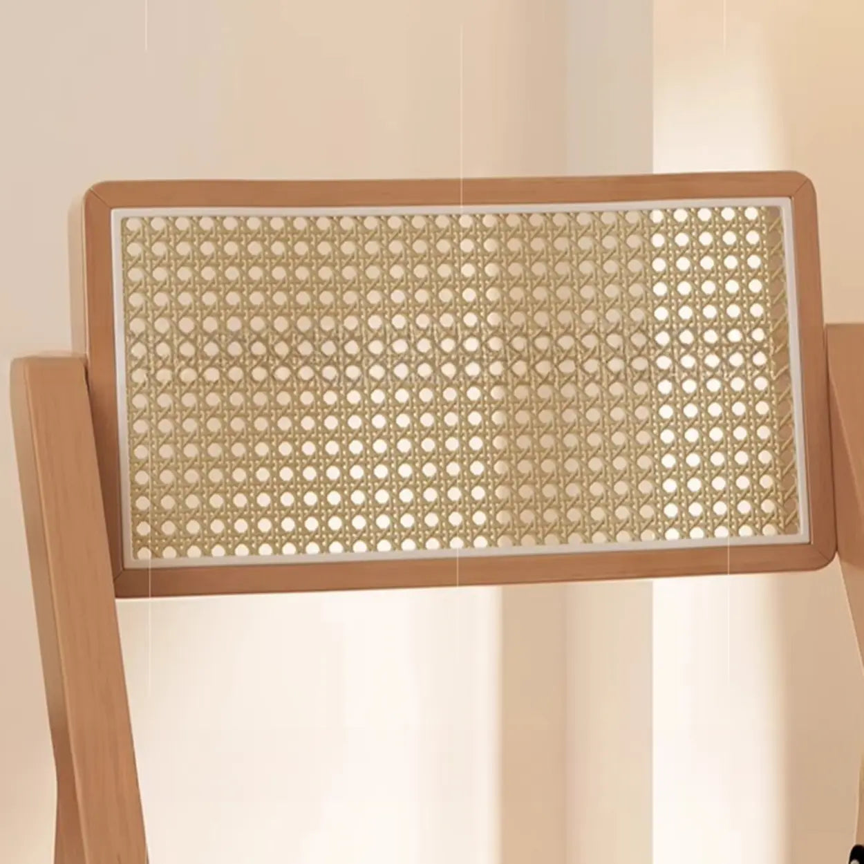Foldable Wood Woven Plaid Dining Chair