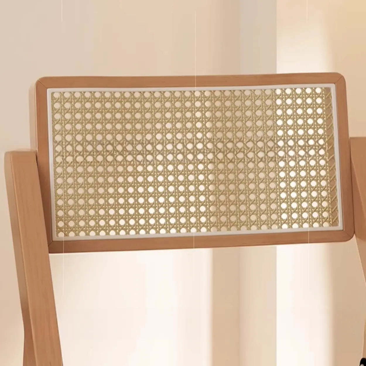 Foldable Wood Woven Plaid Dining Chair