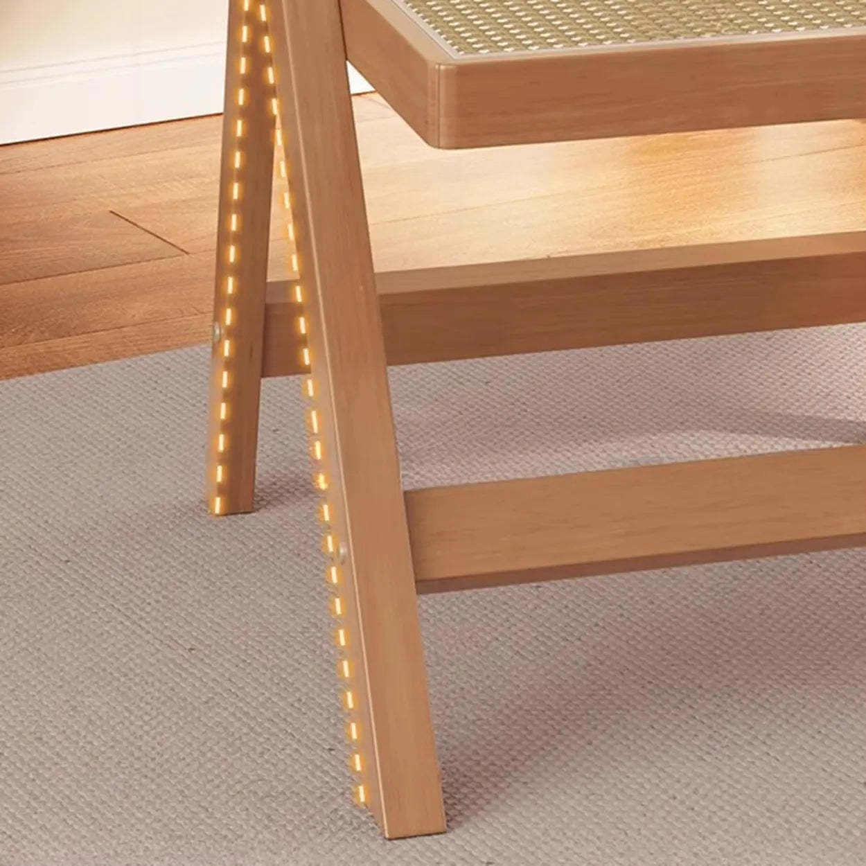 Foldable Wood Woven Plaid Dining Chair