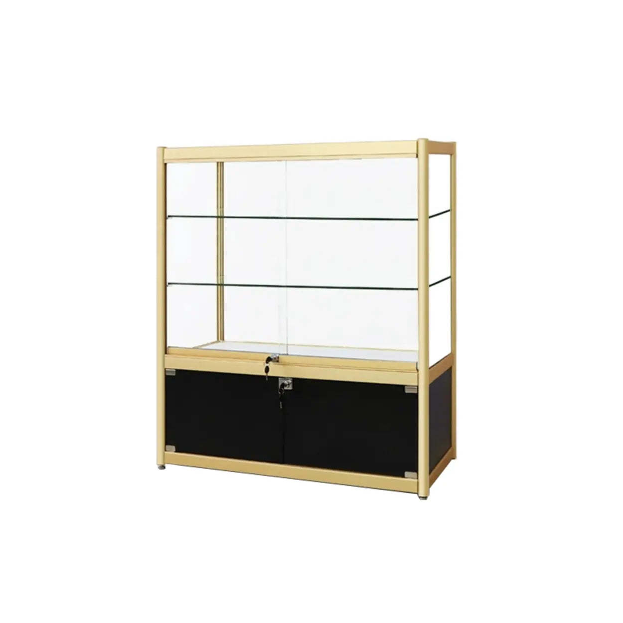 Lighom modern display storage gold wine cabinets in metal — 39"L x 16"W x 43"H / 2-Cabinet