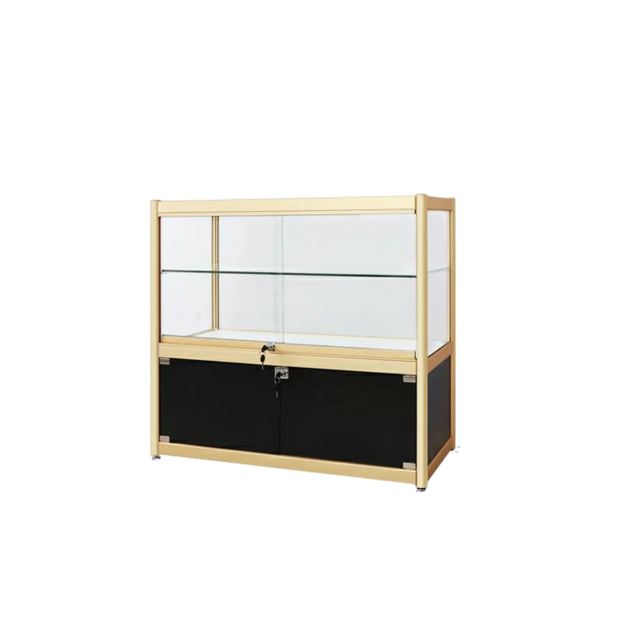 Modern display storage gold wine cabinets — 47"L x 16"W x 43"H / 2-Cabinet