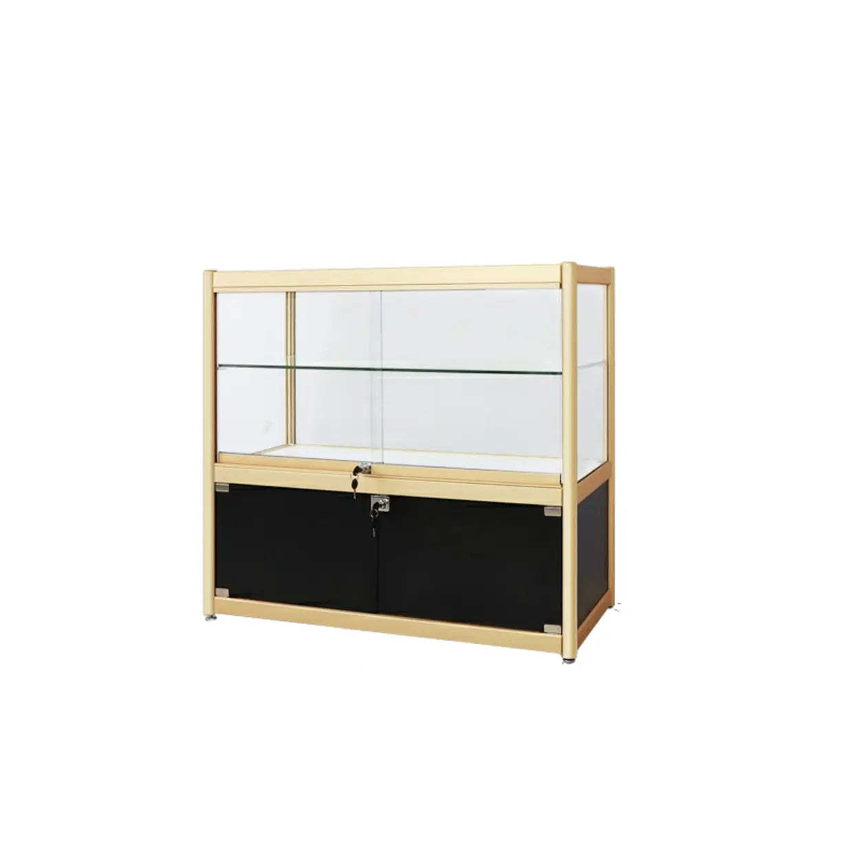 Modern display storage gold wine cabinets — 47"L x 16"W x 43"H / 2-Cabinet