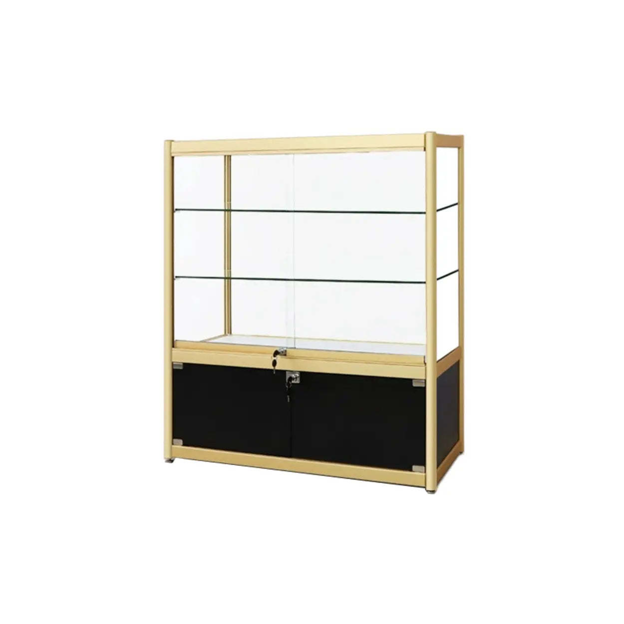 Lighom modern display curio gold wine cabinets — 47"L x 20"W x 43"H / 2-Cabinet