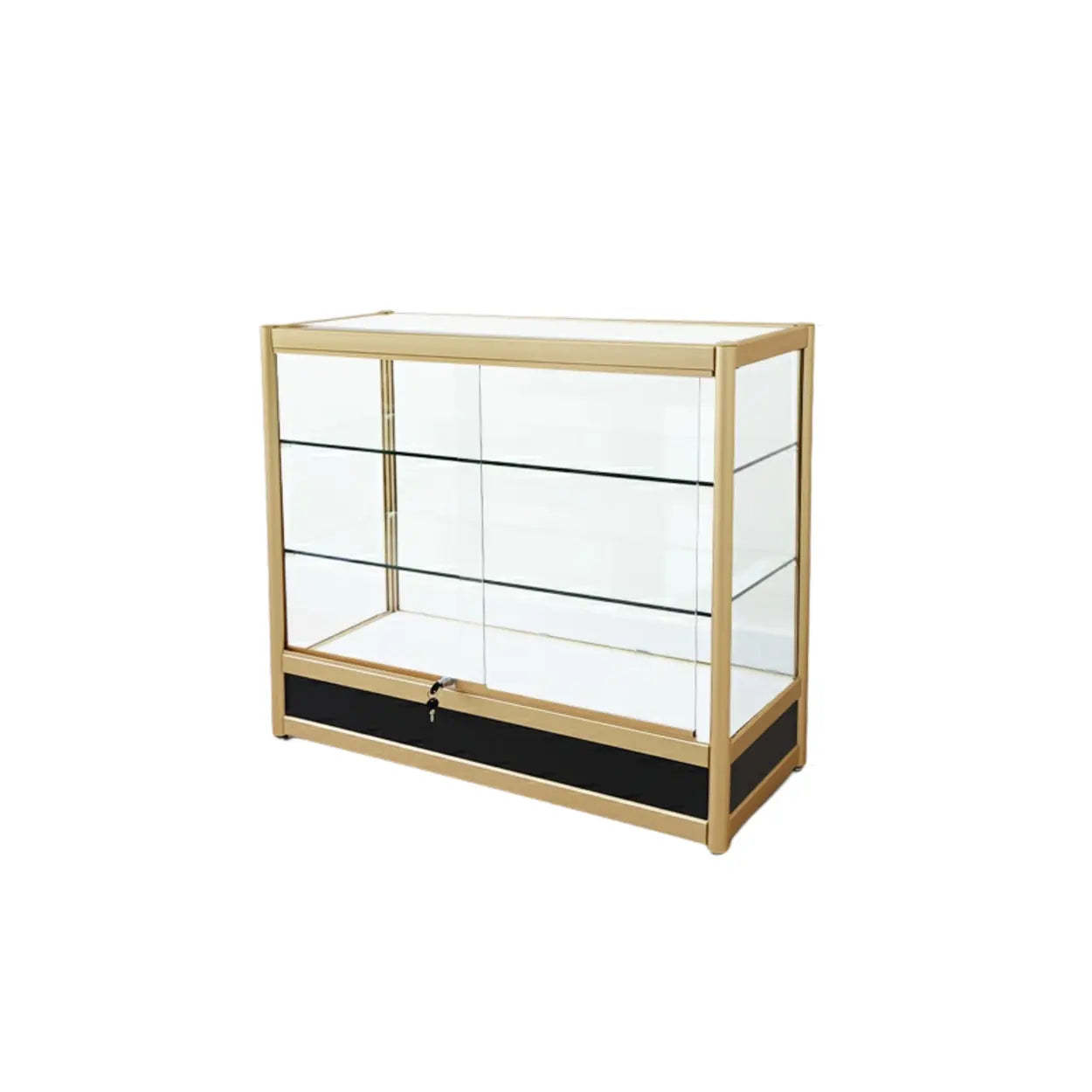 Gold modern display storage wine cabinets — 39"L x 16"W x 35"H / 1-Cabinet