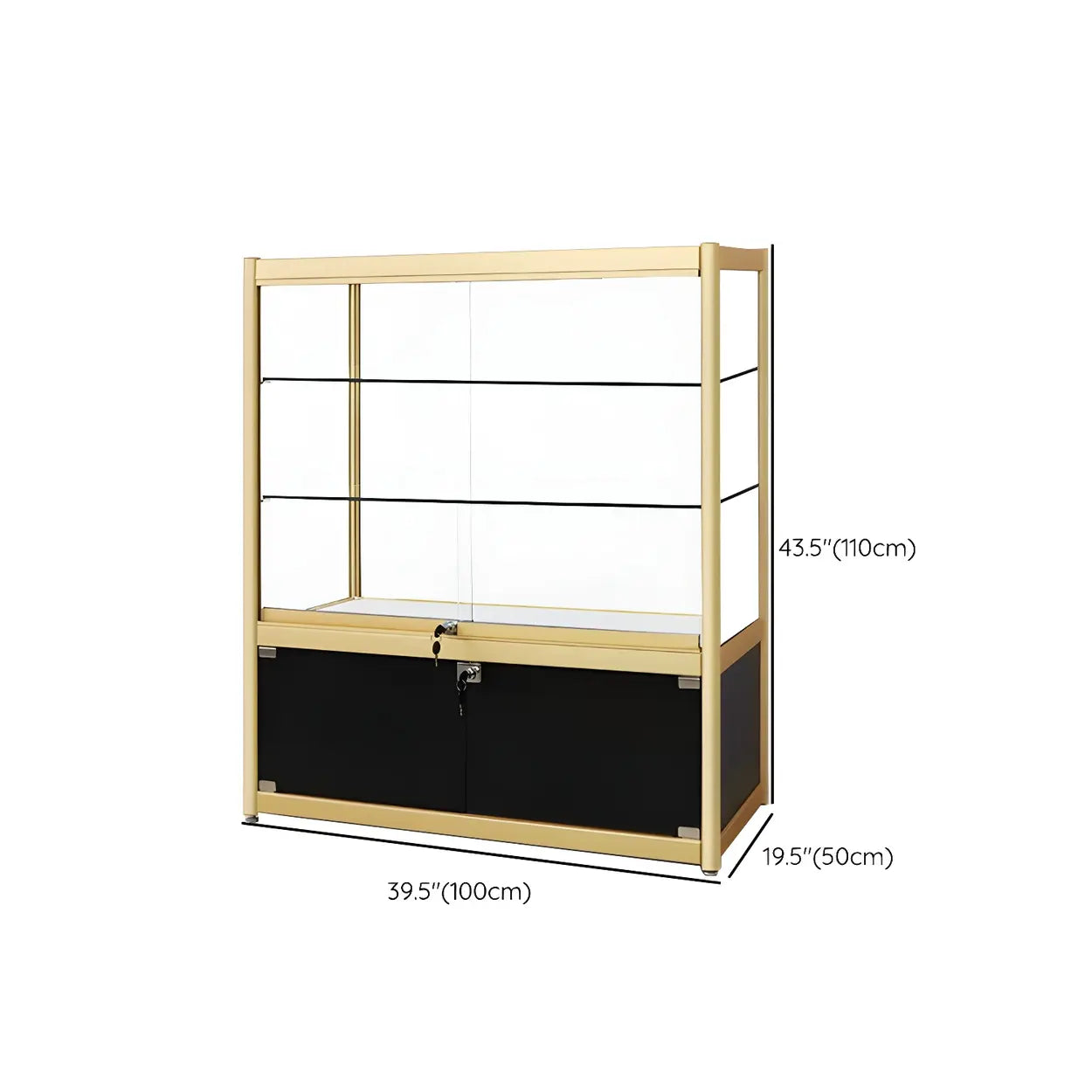 Gold metal glass wood display storage wine cabinets - modern