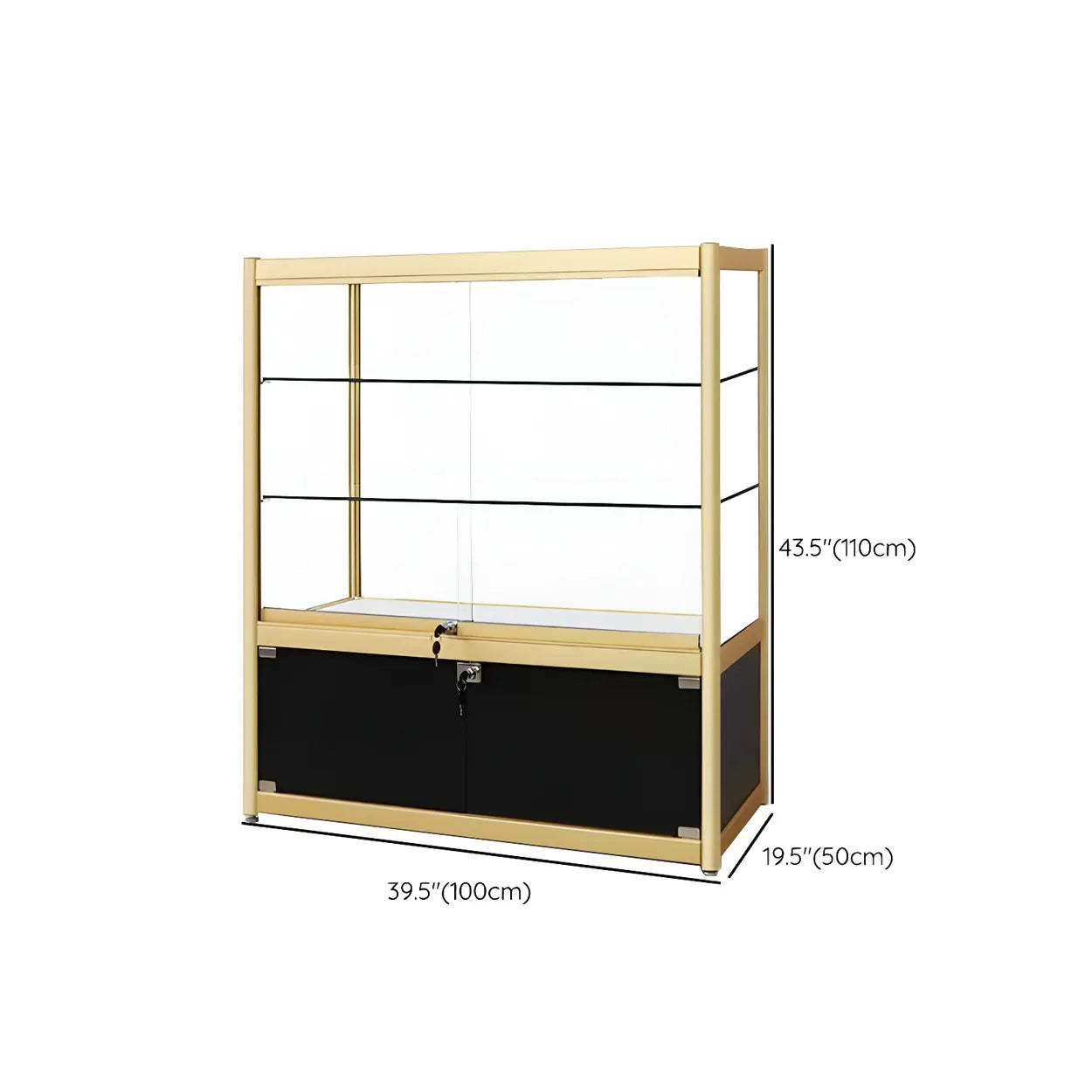 Gold metal glass wood display storage wine cabinets - modern