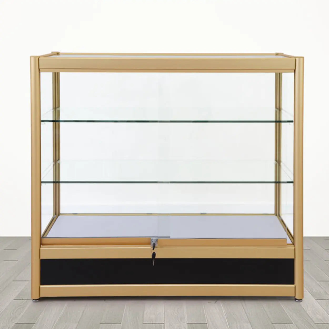 Modern curio storage wine cabinets in metal — 47"L x 20"W x 35"H / 1-Cabinet