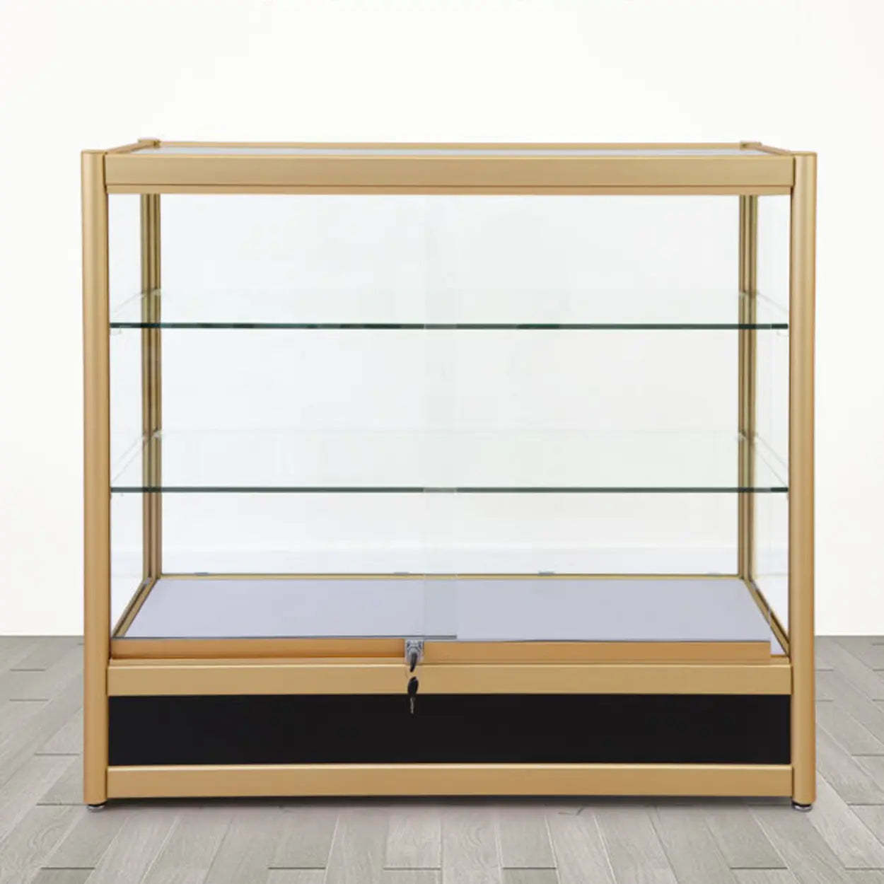 Modern curio storage wine cabinets in metal — 47"L x 20"W x 35"H / 1-Cabinet