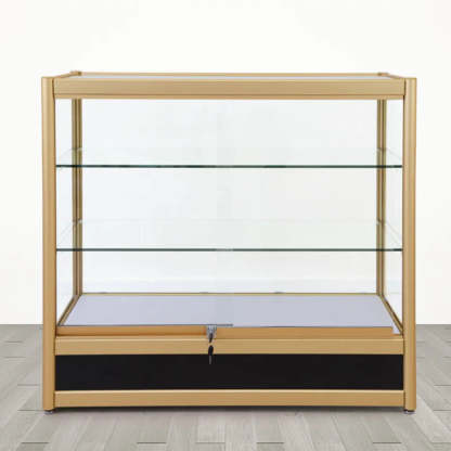 Modern curio storage wine cabinets in metal — 47"L x 20"W x 35"H / 1-Cabinet