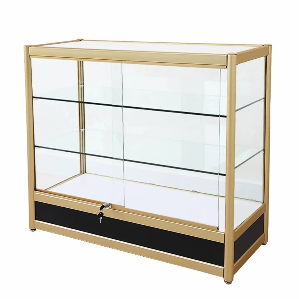 Modern curio storage gold wine cabinets, Lighom — 47"L x 20"W x 35"H / 2-Cabinet