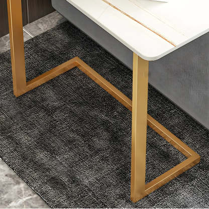 Rectangular Gold C-Shaped Side Table