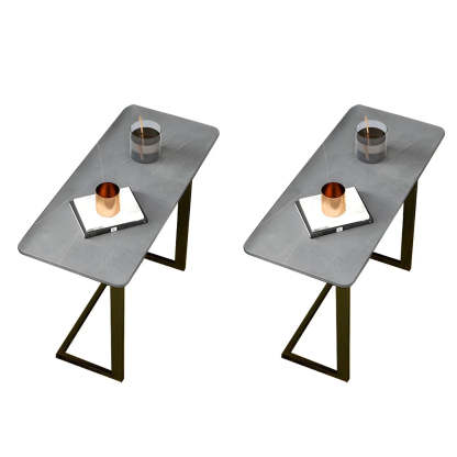 Rectangular Gold C-Shaped Side Table — Gold / Black / 1