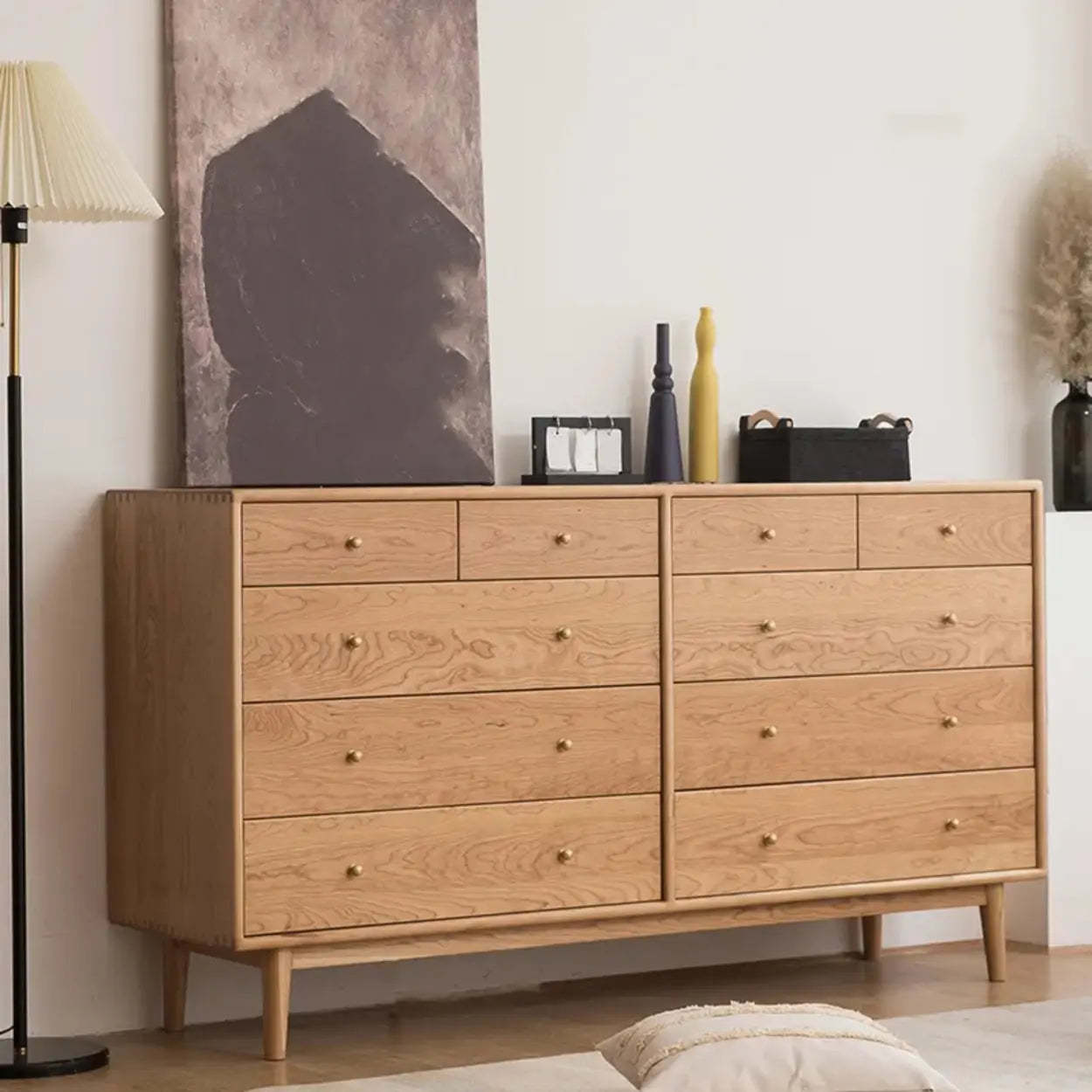Natural Oak Horizontal Storage Dresser — Cherry Wood