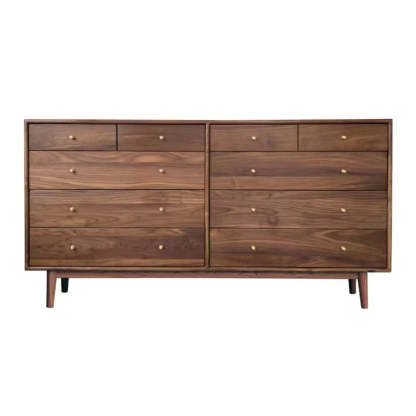 Natural Oak Horizontal Storage Dresser — Dark Walnut