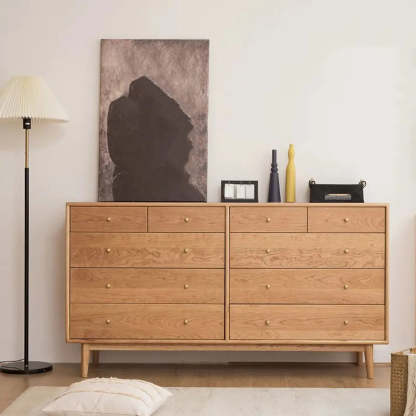 Natural Oak Horizontal Storage Dresser