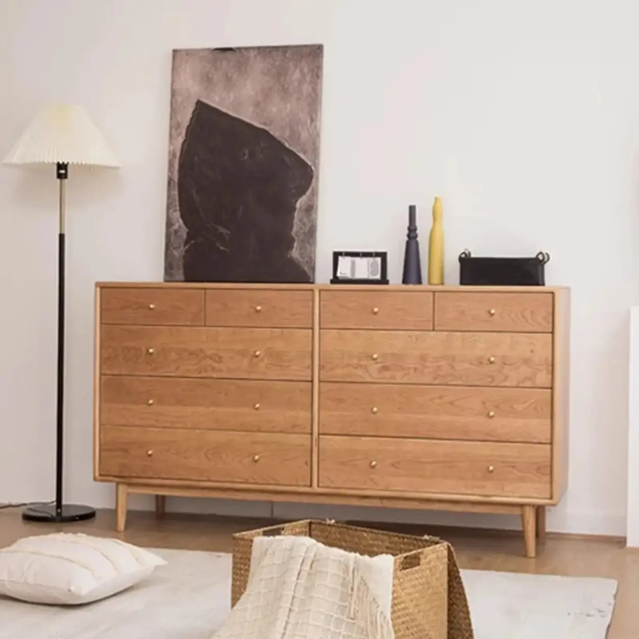 Natural Oak Horizontal Storage Dresser